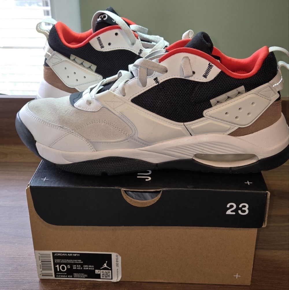 Jordan Air NFH White Chile Red Sneakers 10.5m